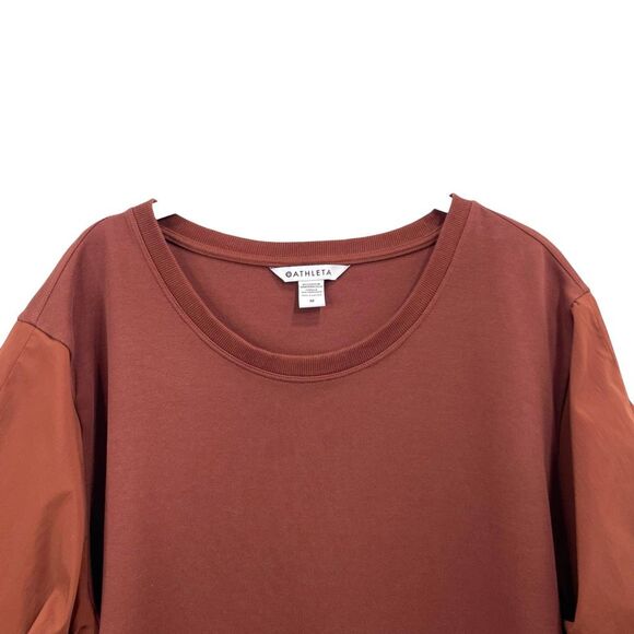 Athleta Harlow Hybrid Tee top blouse Size M‎ brick orange - Picture 2 of 6